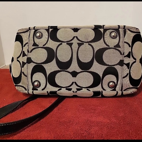 Coach Diaper Large Tote Bag Signature C Black Gray - Picture 10 of 13